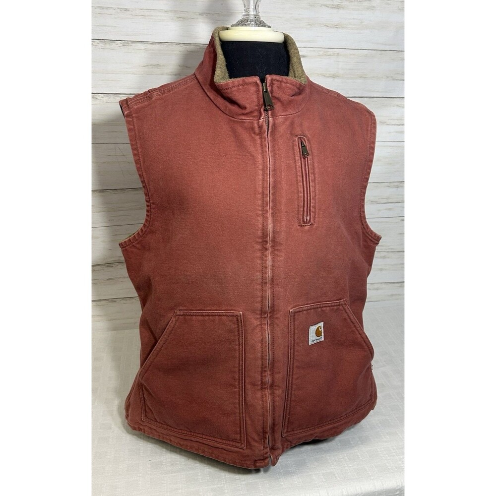 Carhartt Canvas Lined Vest Dusty Rusty Rose Pink Women’s Size Large WV001